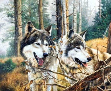 狼 Painting - ウッディングオオカミ